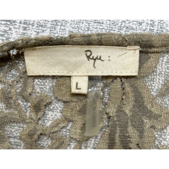 Anthropologie Dress Ryu Womens L Brown Cream Lace Mesh Tulle Balletcore Fairy - Picture 6 of 11